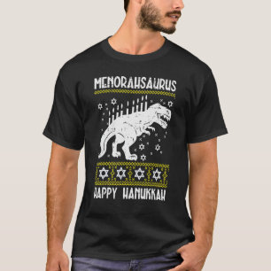Menorahsaurus Happy Hanukkah Dino Chanukah Kleinki T-Shirt