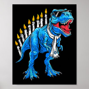 Menorasaurus Chanukka T Rex Dinosaur Dino Poster