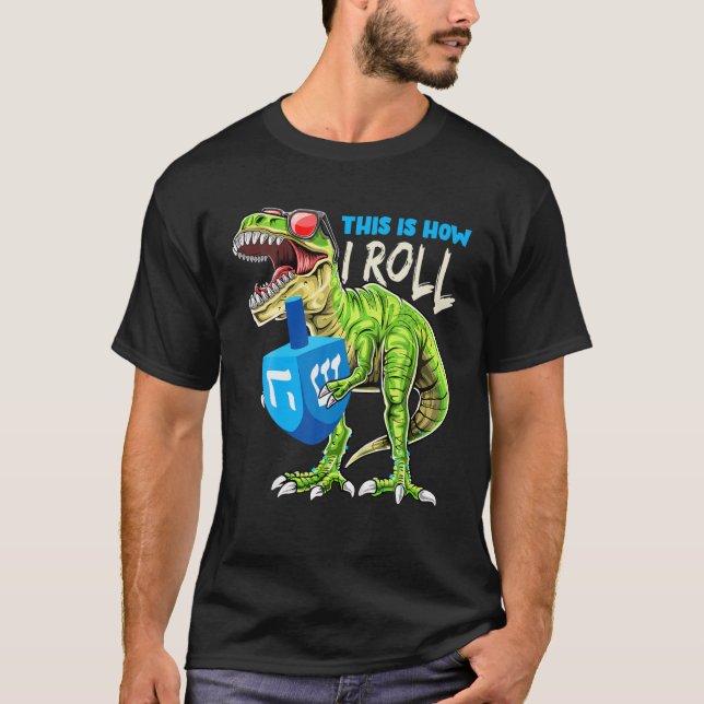 Menorasaurus Dies, wie ich Roll Dinosaur Hanukkah  T-Shirt (Vorderseite)