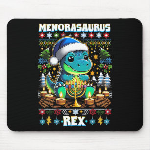 Menorasaurus Rex Dino Trex hässlicher Weihnachtspu Mousepad