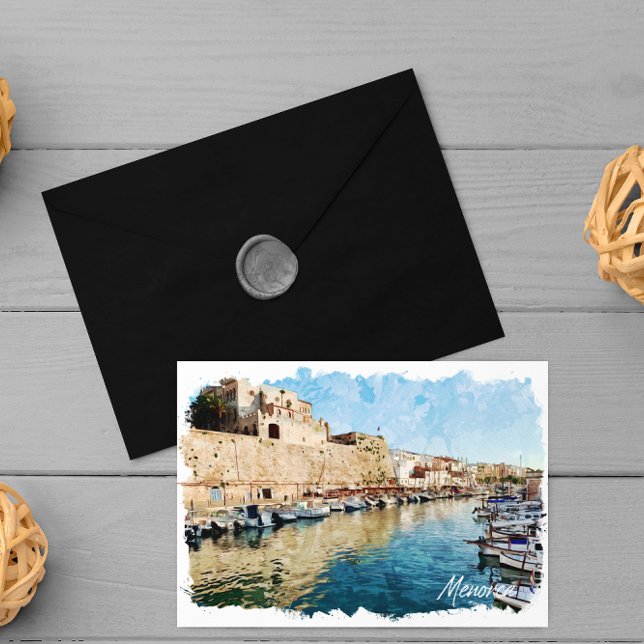 Menorca Baleares Port Ciutadella Postkarte (menorca spain baleares postcard)