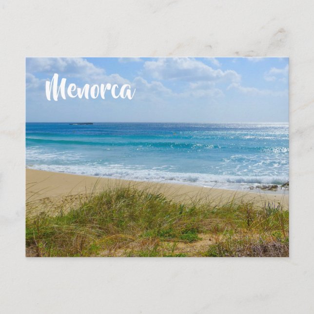 Menorca Beach and Dunes Foto Postkarte (Vorderseite)