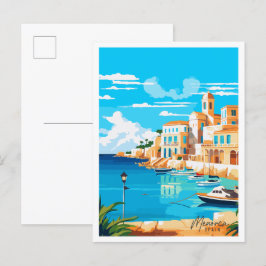 Menorca Spanien Vintage Illustration Postkarte