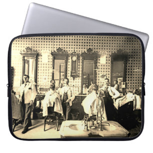 Mens 1890's Barber Shop Friseur Salon Foto Laptopschutzhülle