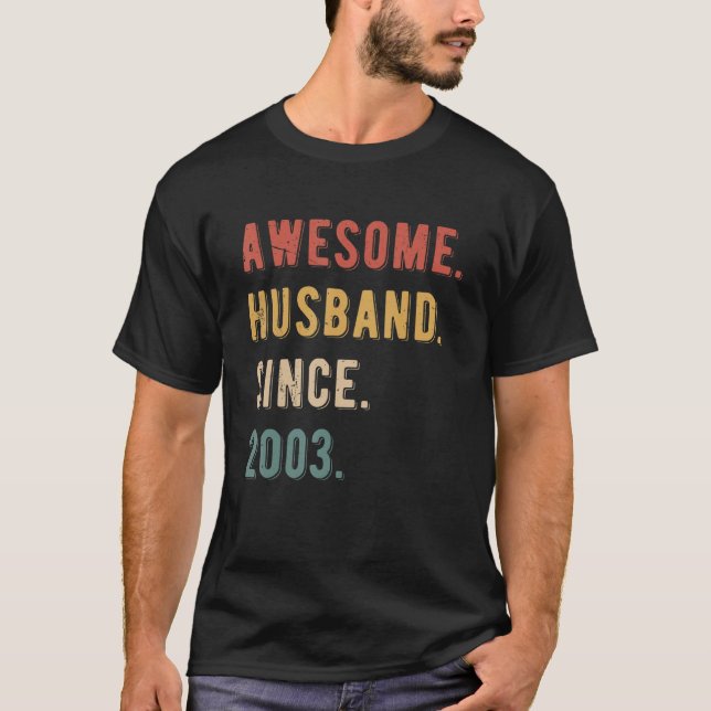 Mens 20. Hochzeitstag - Phantastischer Ehemann Si T-Shirt (Vorderseite)