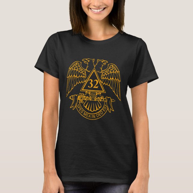 Mens 32. Grad Masonic Scottish Rite Wings Down T-Shirt (Vorderseite)