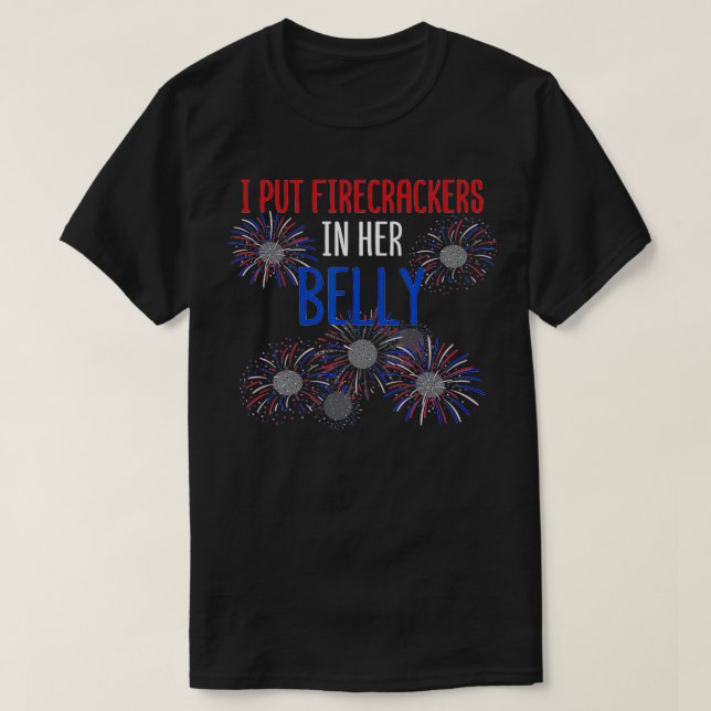 Mens 4. Juli Schwangerschaft Offenbarung Lit T-Shirt (Design vorne)