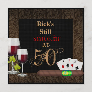 MENS 50e anniversaire Invitation VINS, Cartes, Cig