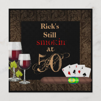 MENS 50e anniversaire Invitation VINS, Cartes, Cig