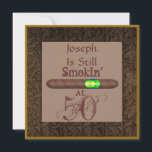 Mens 50th Birthday Cigar Invitations Personalized Einladung<br><div class="desc">Great Invitation for the man who loves his cigar ... Manly Man Invitation Simple but Perfect ..Template for easy access Milestone or any age graphicby delightfuldoodle</div>