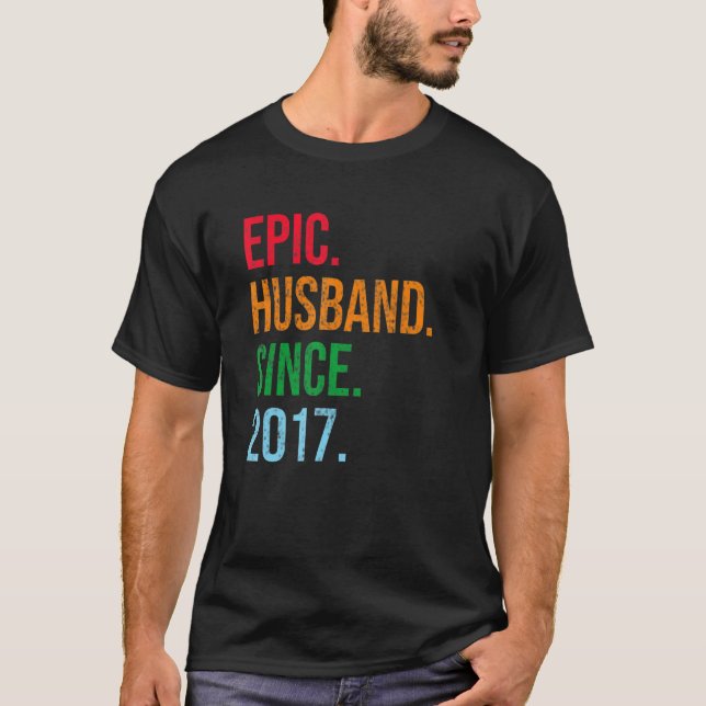 Mens 6th Wedding Anniversary Ideas Epic Husband Si T-Shirt (Vorderseite)