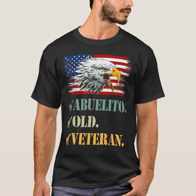 Mens Abuelito Alte Veteran American Adle Flag Cool T-Shirt (Vorderseite)