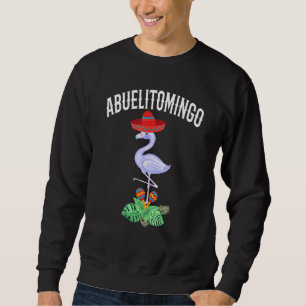 Mens Abuelitomingo Spanish Granddaddy Flamingo Wit Sweatshirt