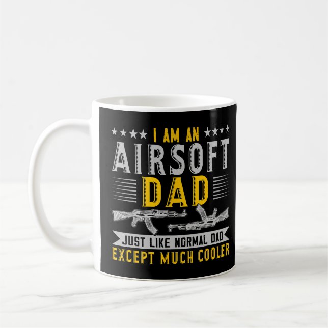 Mens Airsoft Vater wie normaler Vater, außer Coole Kaffeetasse (Links)
