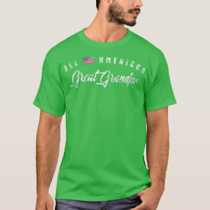 Mens All American Great Opa, Niedliche Flagge Birt T-Shirt