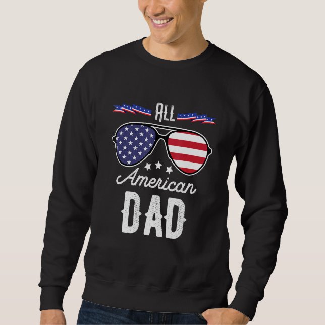 Mens All American Vater 4. Juli Sonnenbrille Sweatshirt (Vorderseite)