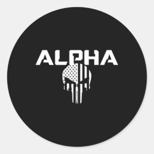 Mens Alpha - Gym Fitness Workout Bodybuilding Moti Runder Aufkleber