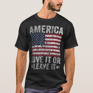 Mens America Liebe es oder Verlass es Patriotic 4. T-Shirt