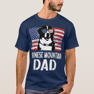 Mens American Flag Bernese Mountain Vater Dog Gesc T-Shirt