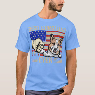 Mens American Flag Best Corgi Vater 4. Juli Fath T-Shirt