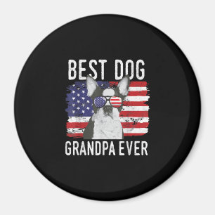 Mens American Flag Best Dog Opa je Boston Magnet