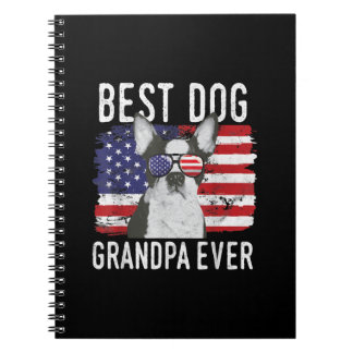 Mens American Flag Best Dog Opa je Boston Notizblock
