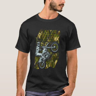 Mens American Flag Dirt Bike Motocross Camouflage T-Shirt