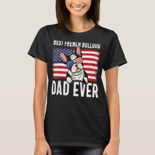 Mens American Flag Französisch Bulldog Vater Dog F T-Shirt