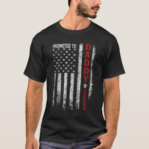 Mens American Flag für Daddy Est 2023 Firs beworbe T-Shirt