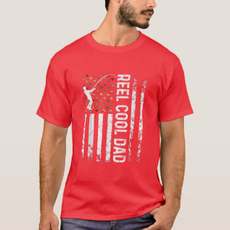 Mens American Flag Reel Cooler Vater für Daddy Hus T-Shirt