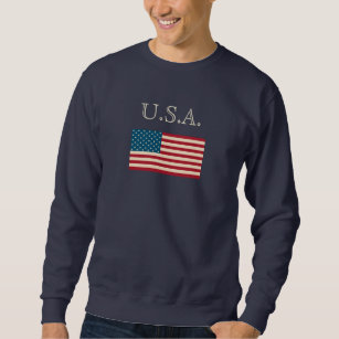 Men's American Flag U.S.A. Sweatshirt Gift
