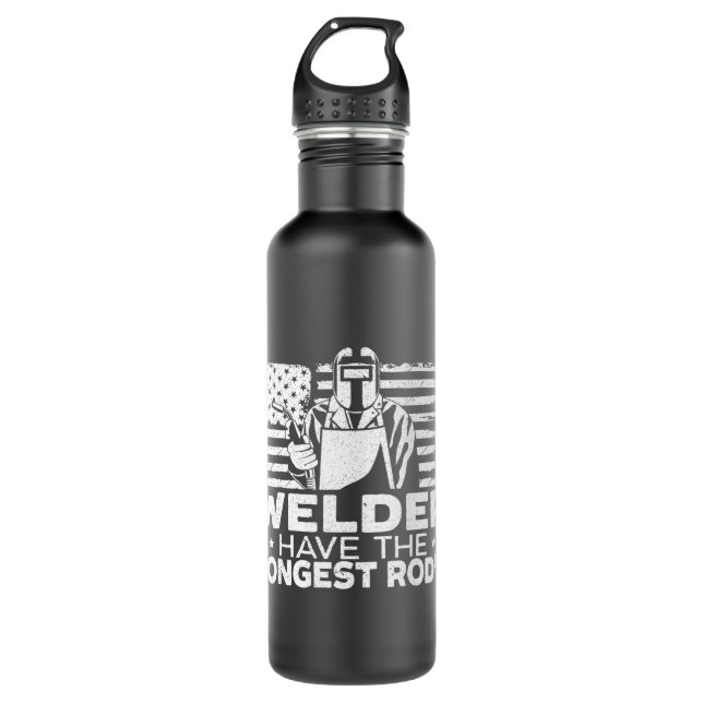 Mens American Flag Welder Welding Rods Edelstahlflasche (Vorderseite)