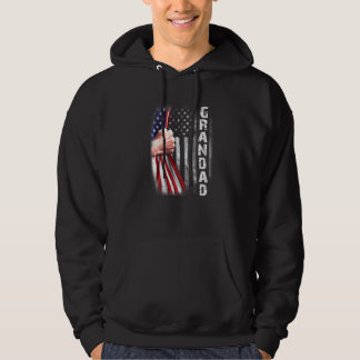 Mens American Grandad Flag Bump Grandad Hoodie