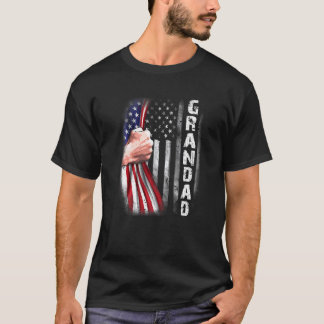 Mens American Grandad Flag Bump Grandad T-Shirt
