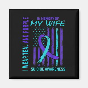 Mens Aquamarine Lila Ribbon Suizid Sensibilisierun Magnet