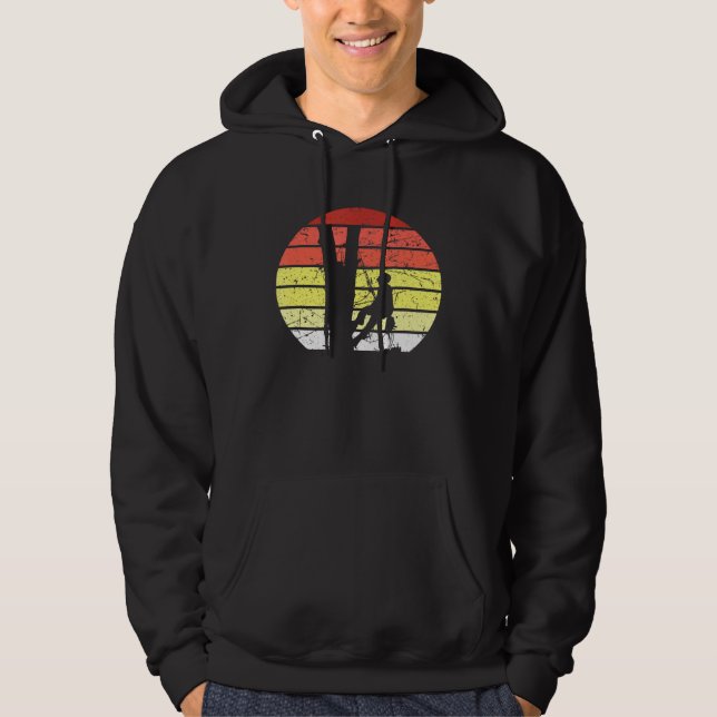 Mens Arborist Dad Tree Surgeon Climbing Chainsaw W Hoodie (Vorderseite)