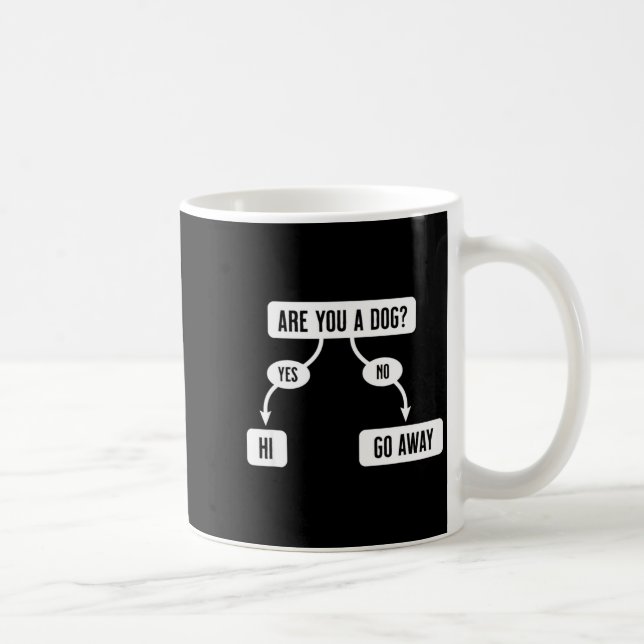 Mens Are You A Dog Funny Cute Flowchart  Kaffeetasse (Rechts)