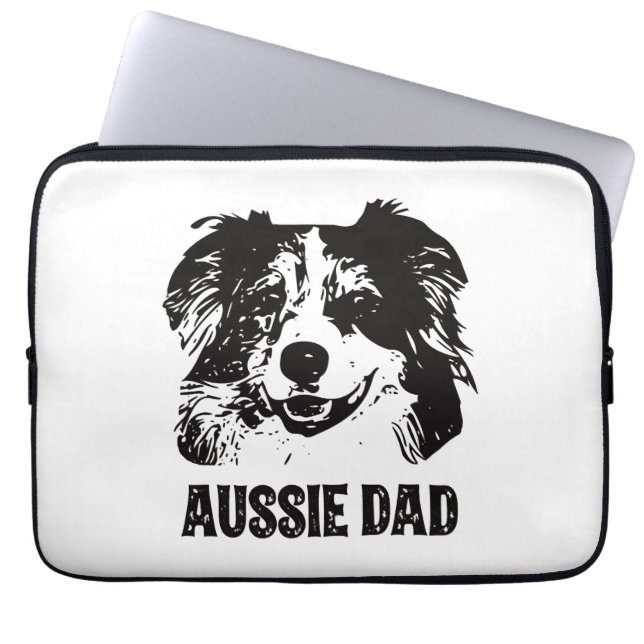 Mens Aussie Vater - Australian Shepherd Dog Vater Laptopschutzhülle (Vorderseite)