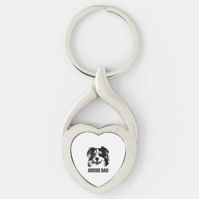 Mens Aussie Vater - Australian Shepherd Dog Vater Schlüsselanhänger (Vorderseite)