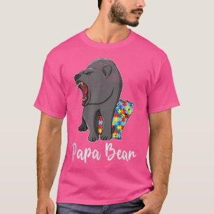Mens Autism Papa Bear Unterstützung Autistischer P T-Shirt