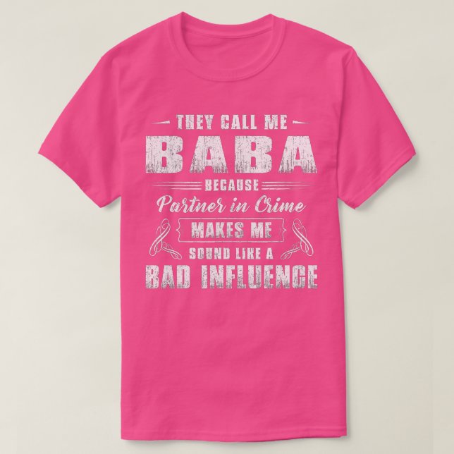 Mens Baba Partner in Crime Funny Grandpa Fathers T-Shirt (Design vorne)