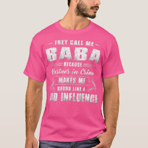 Mens Baba Partner in Crime Funny Grandpa Fathers T-Shirt
