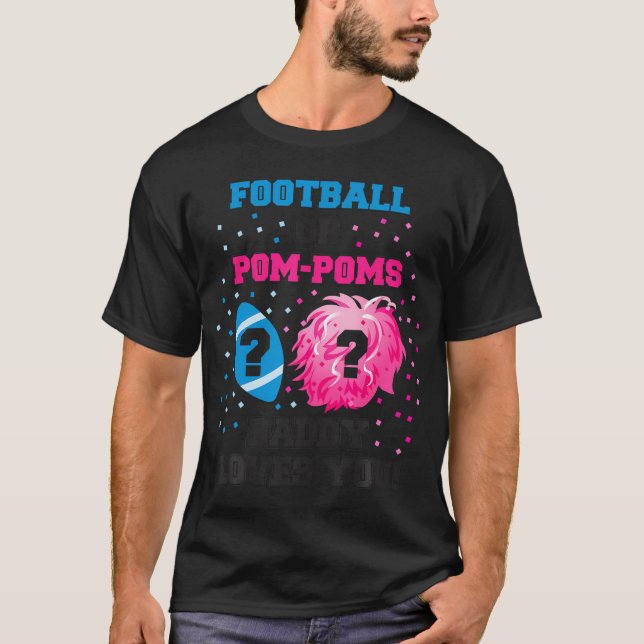 Mens Baby Gender offenbaren Fußball oder Pom Pom S T-Shirt (Vorderseite)