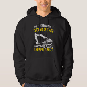 Mens Bagger Driver Heavy Equipment Operator Hoodie
