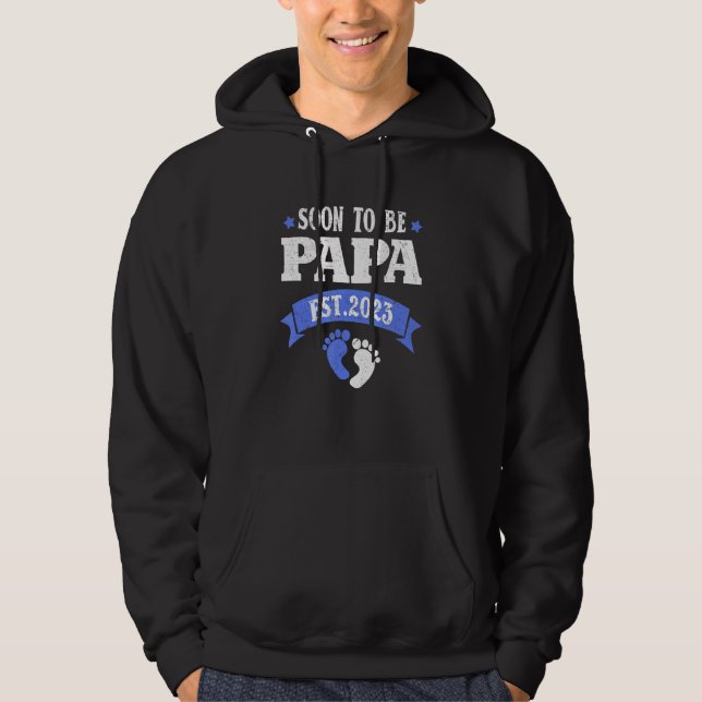 Mens bald Papa 2023 Schwangerschaftsankündigung Hoodie (Vorderseite)