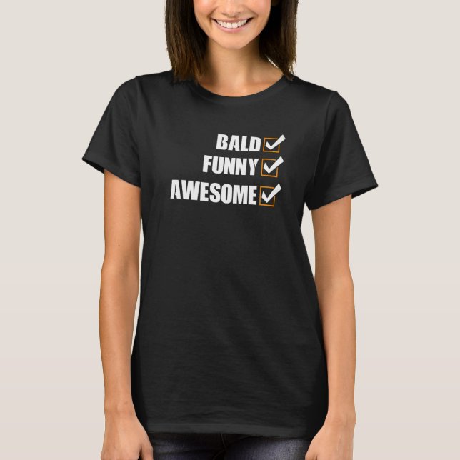 Mens Bald Phantastisch kein Haar Typ Zitat Bald Sp T-Shirt (Vorderseite)