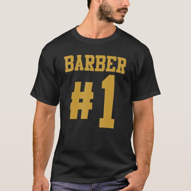 Mens Barber 1 Barbershop Haar Schere Fade T-Shirt (Vorderseite)