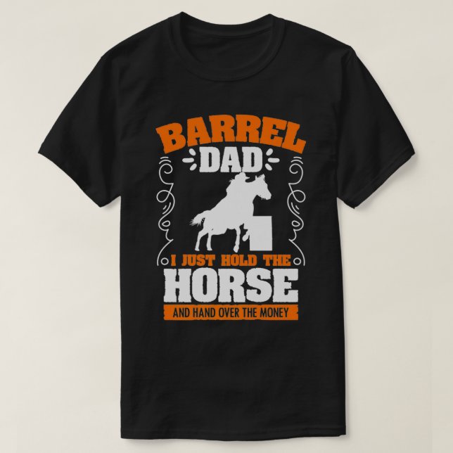 Mens Barrel Vater Barrel Racing Rodeo Racer T-Shirt (Design vorne)