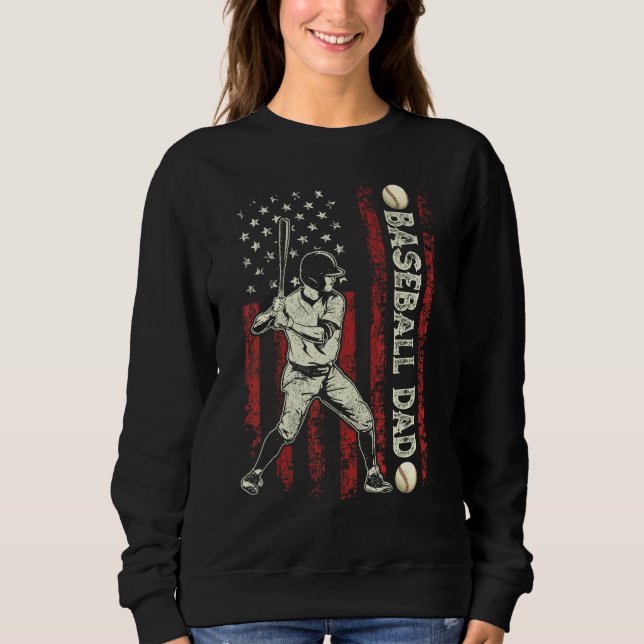 Mens Baseball Dad USA Flag  For Dad Men Baseball F Sweatshirt (Vorderseite)