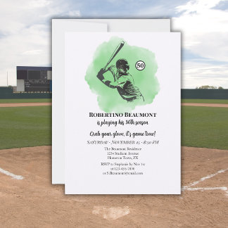 Men's Baseball Hitting 50th Birthday Einladung